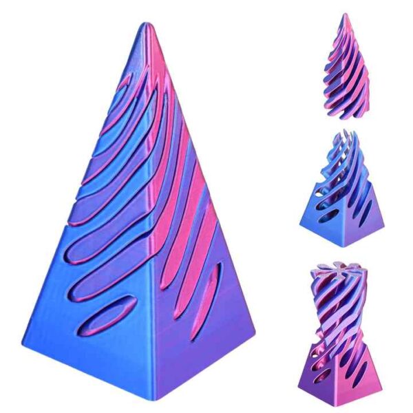 Custom Purple 3D Printed Pyramid Toys Buy 3D Models Processing Moulding Service Made of PLA Material